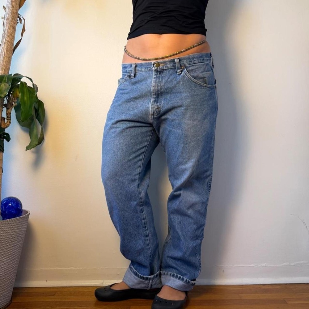 Wrangler Vintage 90s Low Rise Baggy Blue Jeans 96501DS 36x30